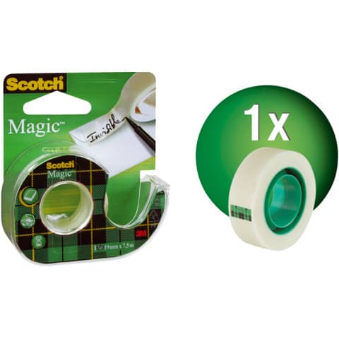 Nastri adesivo trasparente Scotch Magic™ 810 19 mm x 7,5 m in minichiocciola trasparente 7100086322